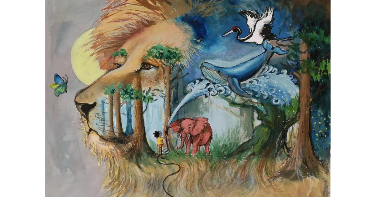 Framed Painting Print Of: Joyful Elephant 11x14 matte, Wildlife Conservation  Art - Etsy