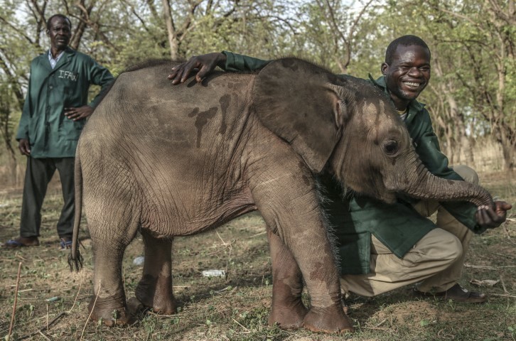 Souleymane, rechts op de foto, verzorgt Nania sinds 2018. 