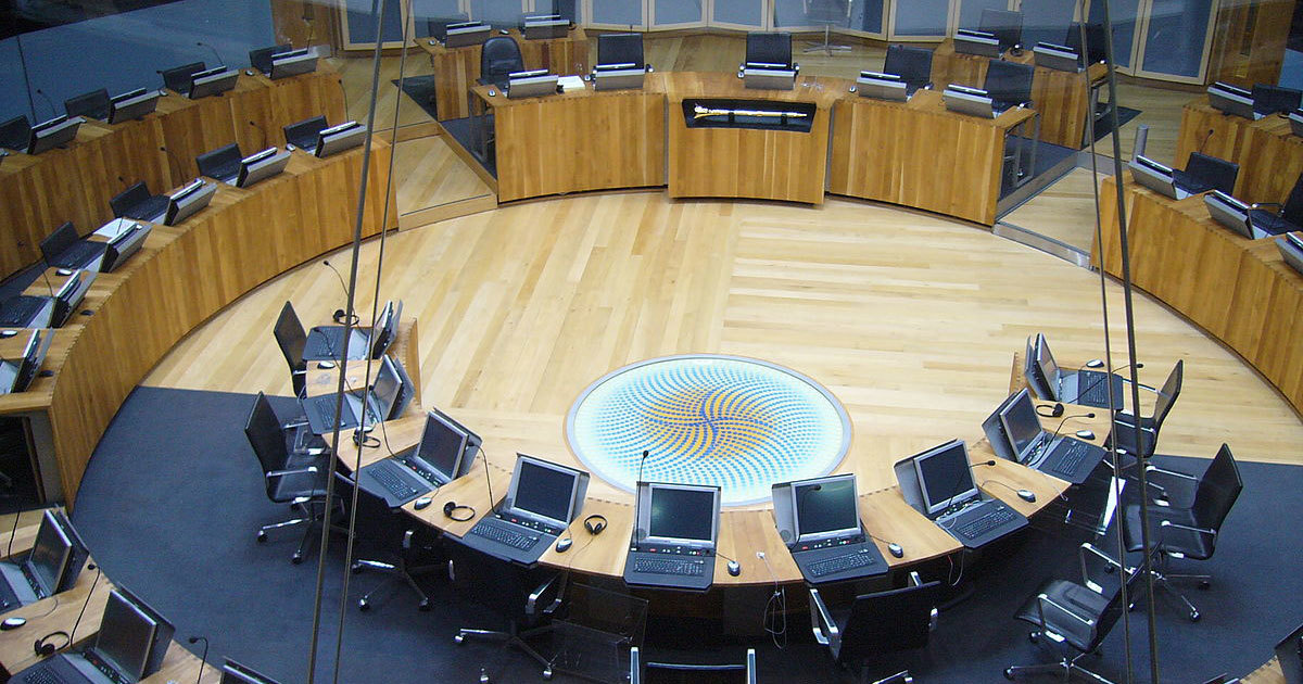 Debating chamber of the Welsh Assembly
