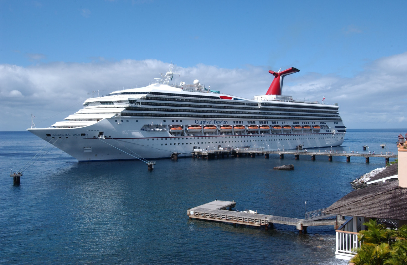 View of a cruise ship, representing an industry that has been suspended during the COVID-19 pandemic