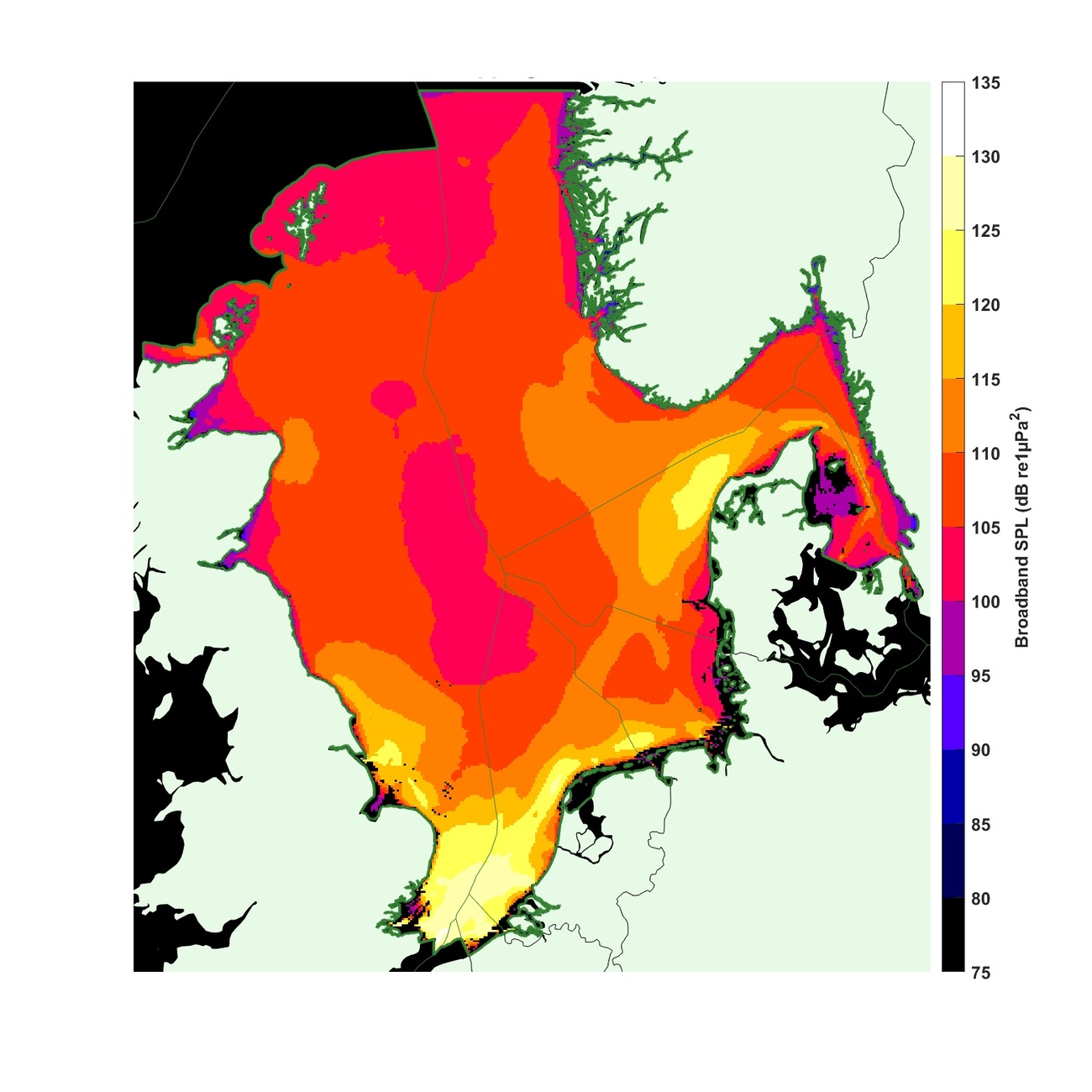 Verlärmungskarte der Nordsee