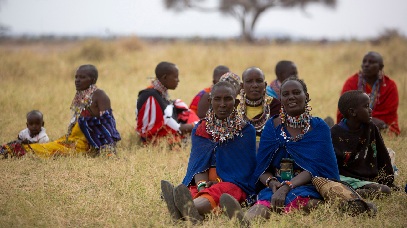 Maasai women in a field