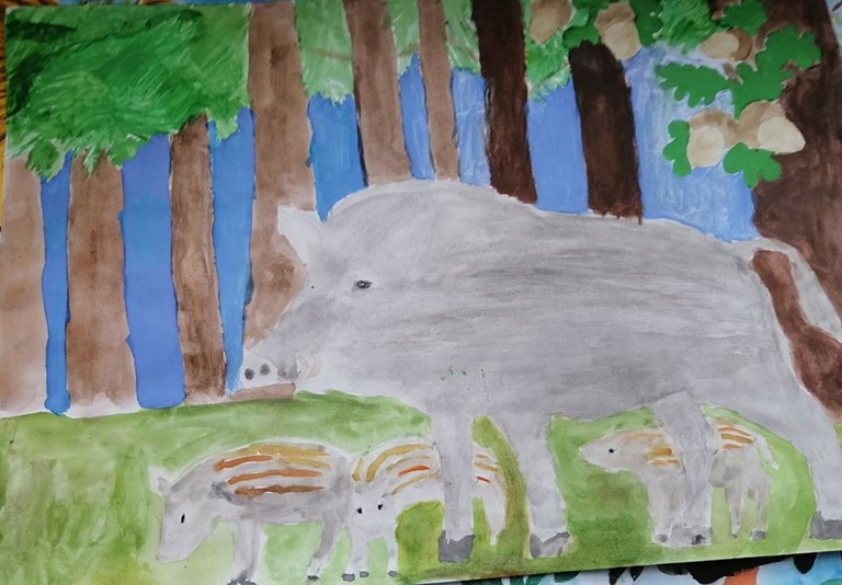 forest drawing for children