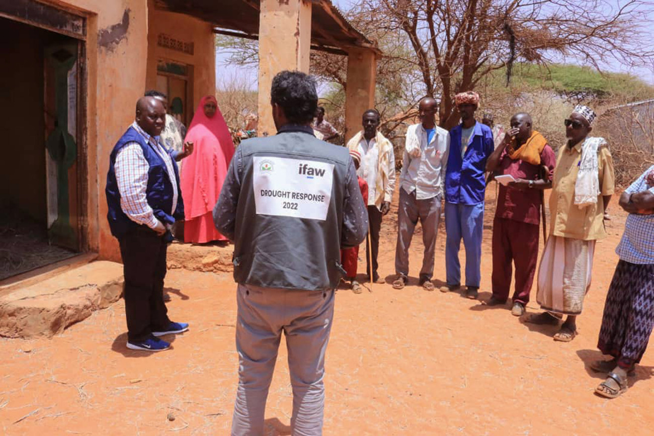 IFAW responders with village members during drought response in Somaliland.