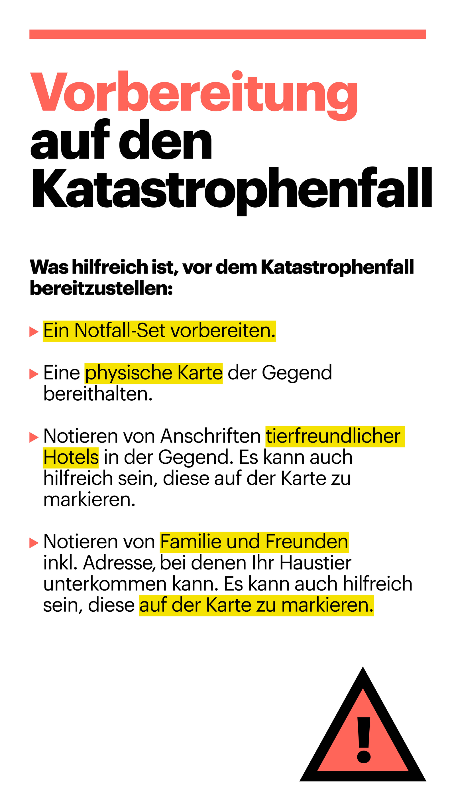 Vorbereitung auf den Katastrophenfall