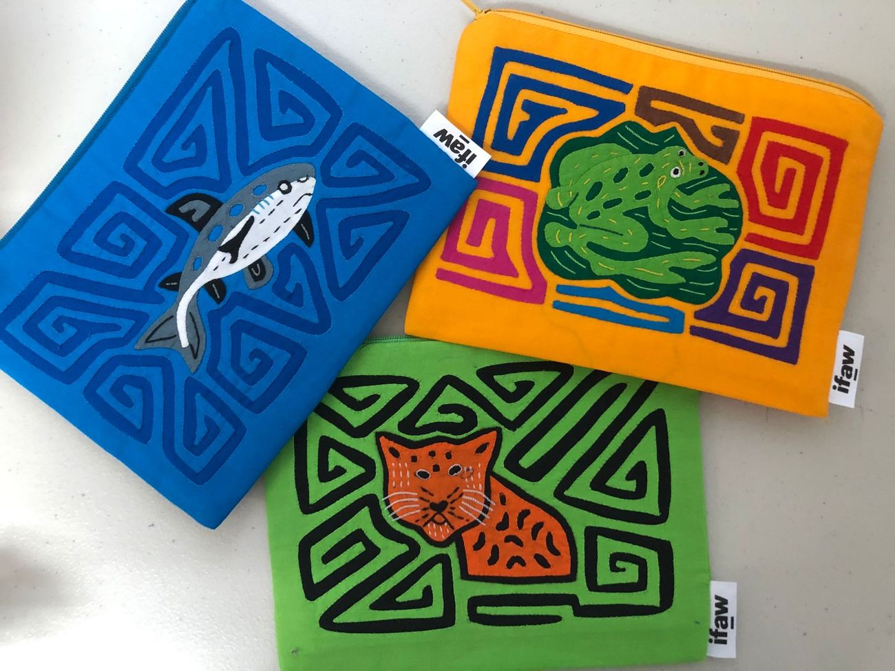 Mola purses handcrafted by Guna women in Panama