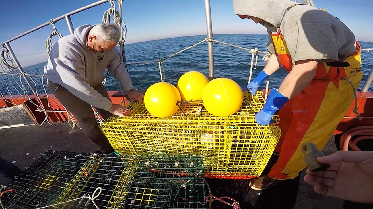 Fishermen with fishing gear