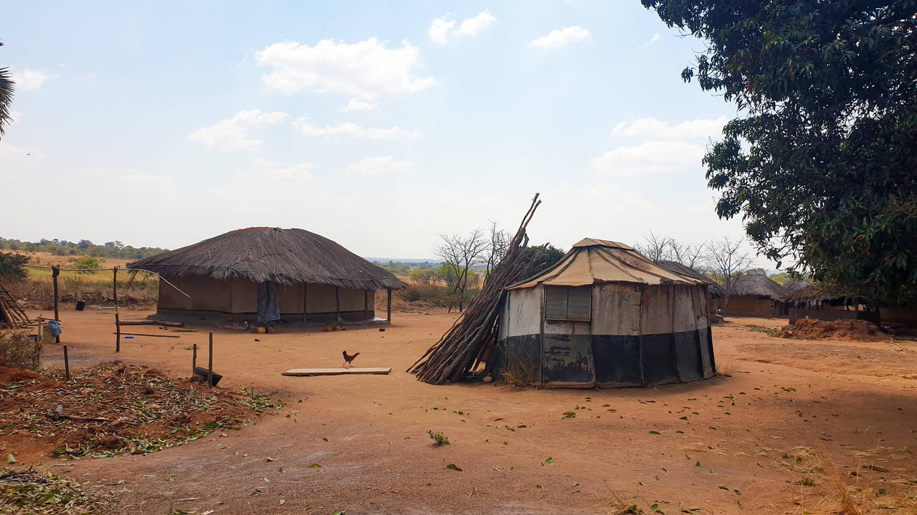 Old quarters for rangers at Chikomeni base, Lukusuzi National Park, Zambia.