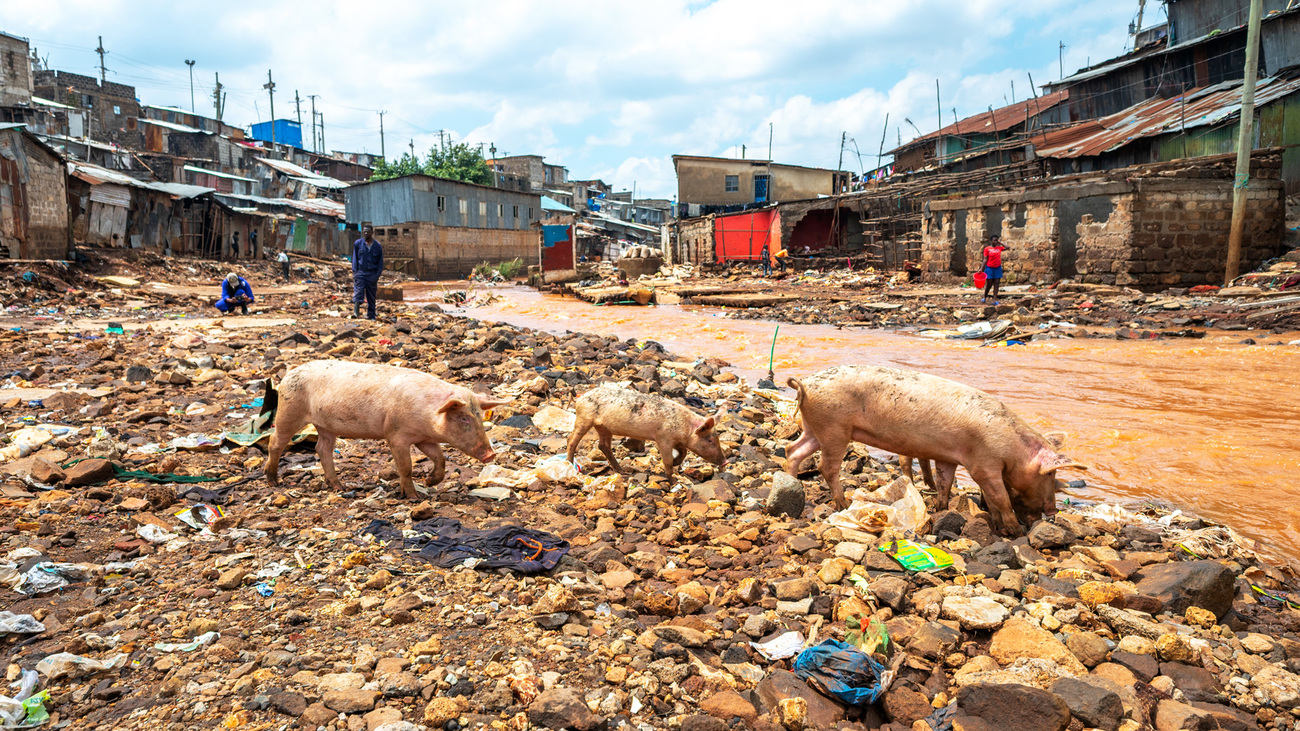 A flooded river in Mathare, a sprawling informal settlement in Nairobi where many live in tin shacks, has led to the loss of lives, destruction of property and displacement of families.