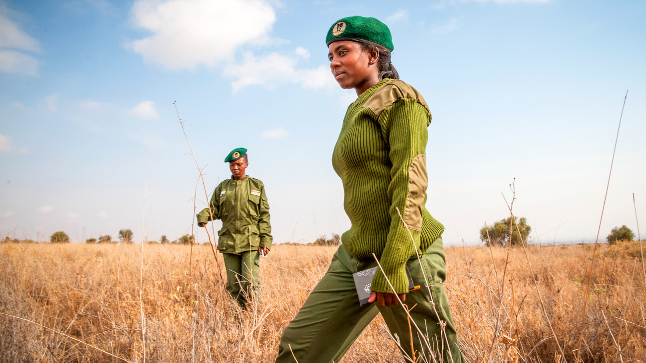 Team Lioness on patrol during a visit by IFAW President & CEO Azzedine Downes to Amboseli, Kenya.