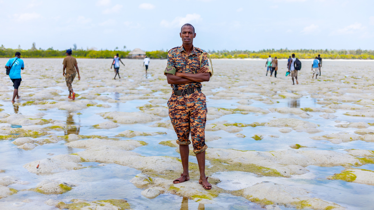 Kenya Wildlife Service rangers patrol the coast for illegal activity in Watamu.