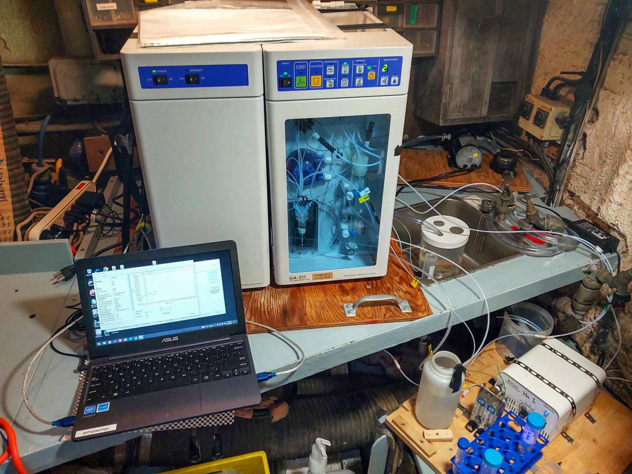 Dimethyl Sulfide (DMS) survey equipment on board Song of the Whale.