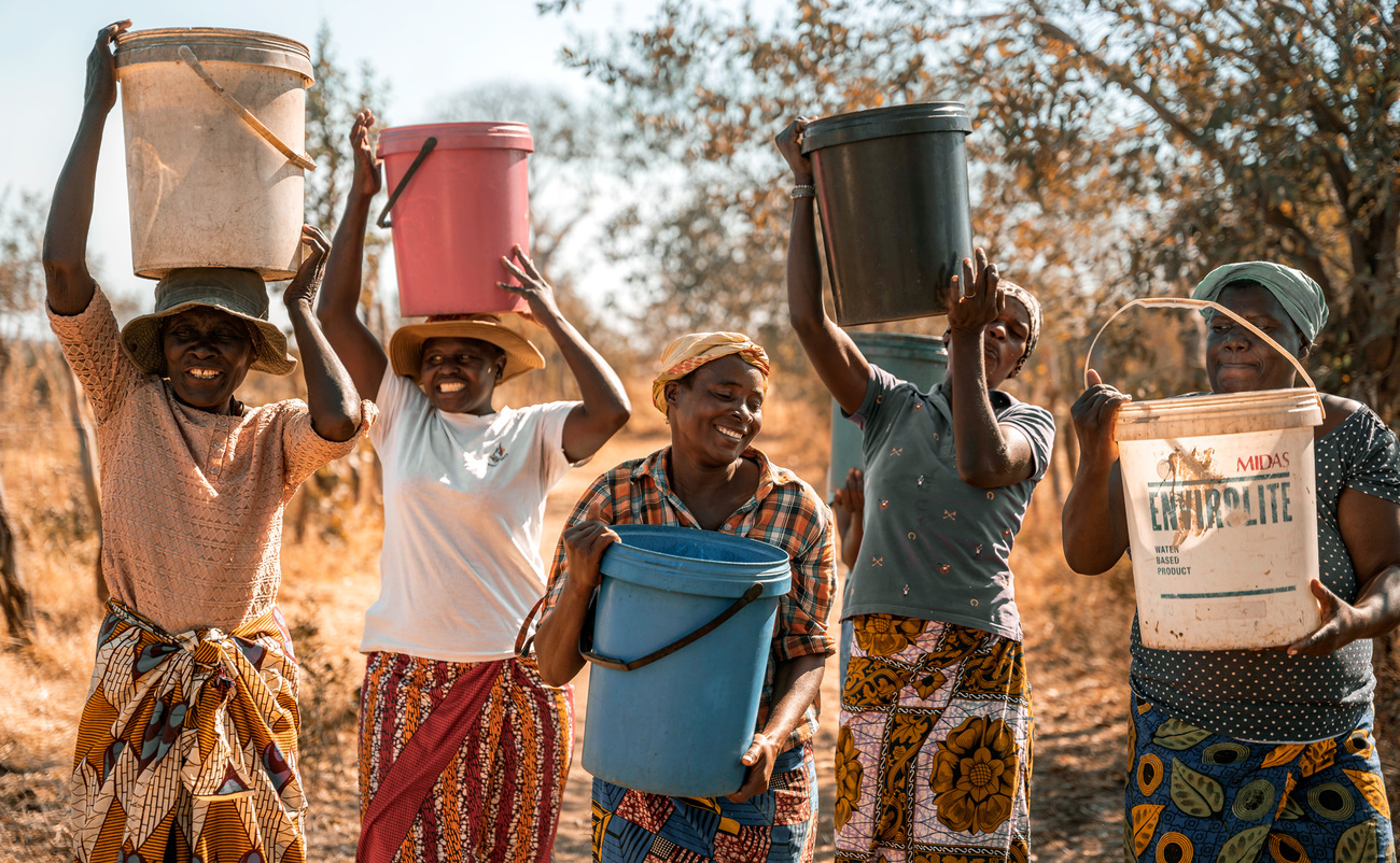 Local beneficiaries of the Water is life project, in Zimbabwe