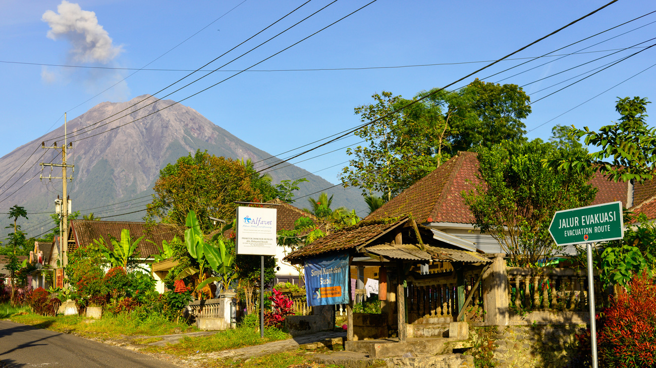 A village near Mount Semeru, Indonesia, in the aftermath of its eruption during COP's IFAW-supported response in December 2022.