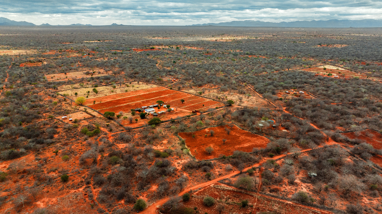 Farms between Tsavo West and Tsavo East National Park, Kenya.