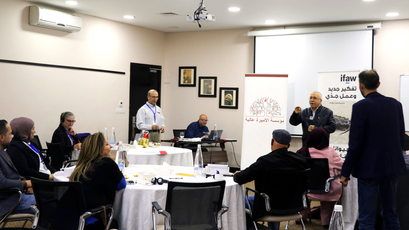 Dr. Akram Eissa Darwich of IFAW speaking to the delegates during the second day of the workshop.