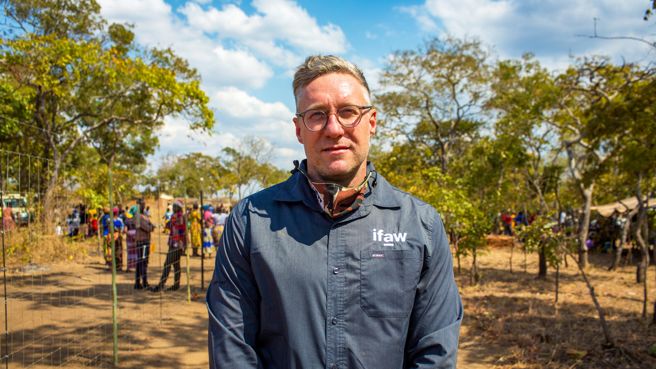 IFAW Executive Vice President – Strategy, Programmes & Field Operations, Jason Bell, poses for a photograph in Kasungu National Park, Malawi, August 23, 2021.