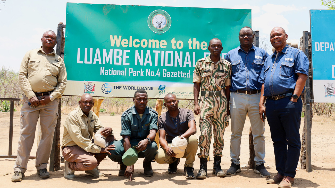 Rangers and IFAW staff at Luambe National Park, Zambia.