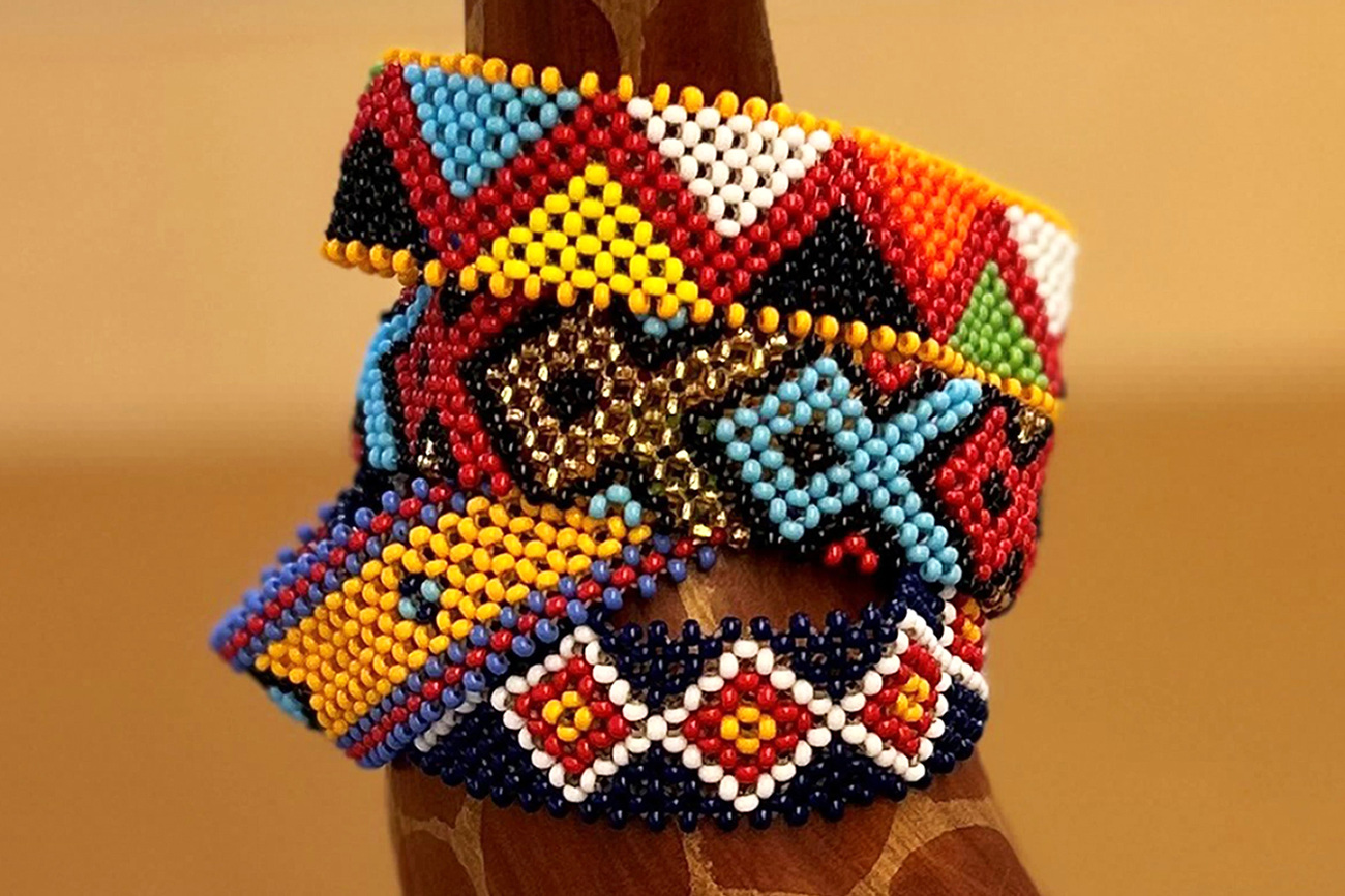 Bracelets made by Inua Kijiji project participants in Amboseli, Kenya.