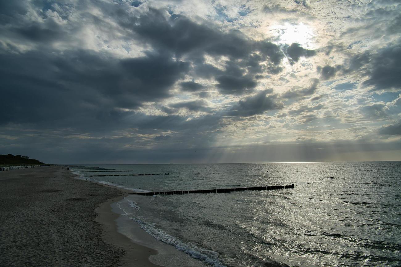 Baltic Sea image at sunset in Germany.