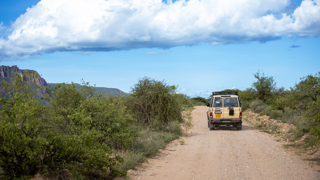 IFAW vehicle traverse the landscape, supporting conservation efforts in Kenya.