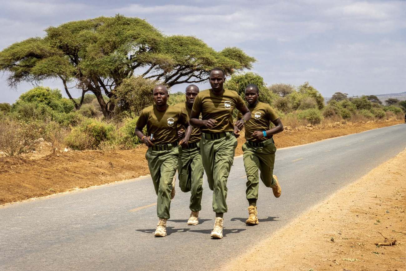 Members of Olgulului Group Ranch prepare for the 2025 Wildlife Ranger Challenge in Kenya.