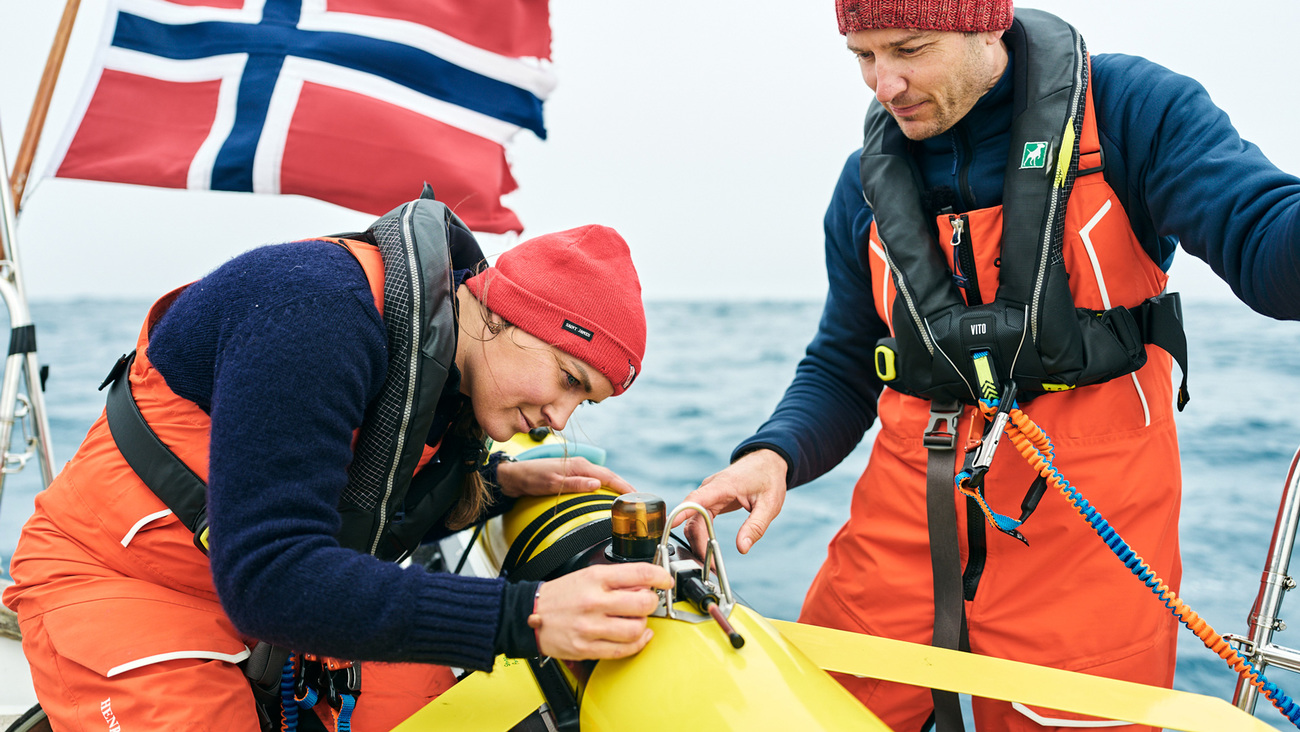 An autonomous underwater glider deployed to monitor North Atlantic right whales and other baleen whales between Iceland and Greenland.